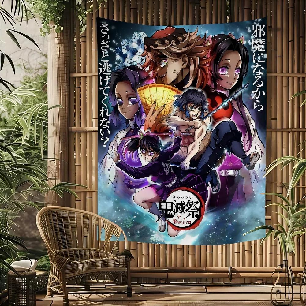 Anime Demon Slayer Cartoon Tapestry Art Science Fiction Room Home Decor Wall Hanging Home Decor