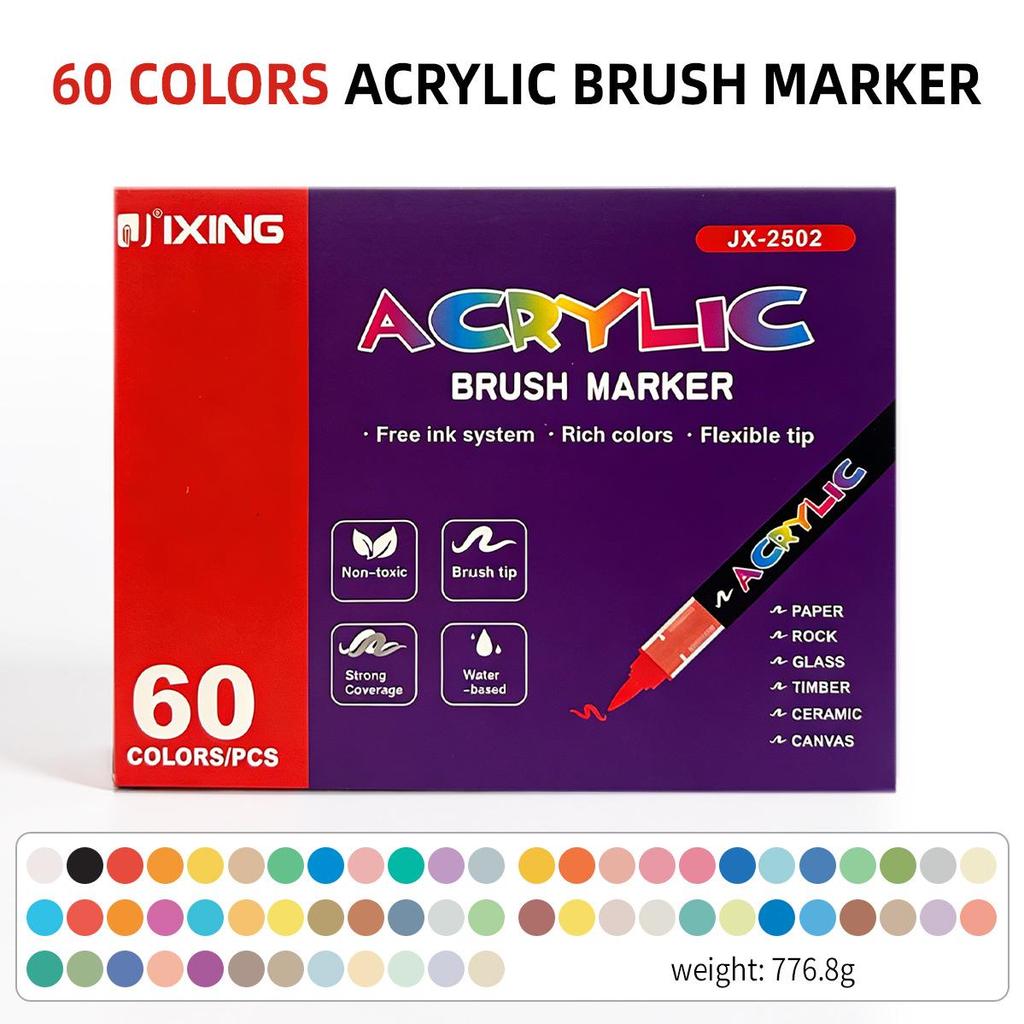 Direktflüssig-Acrylmarker-Set - Weiche Spitze, 24 oder 48 Farben, Ohne Pumpen für DIY-Graffiti und Professionelles Zeichnen