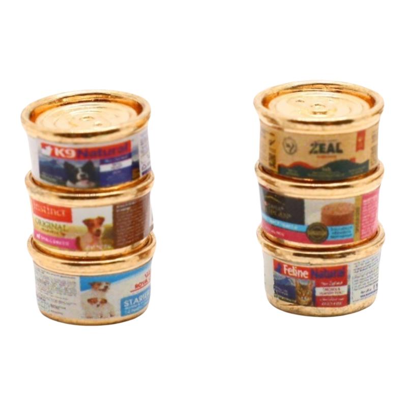 1/5Pcs 1/12 Dollhouse Simulation Pet Food Can Mini Cat Dog Food Toy Pretend Play Doll House Home Decor Accessories