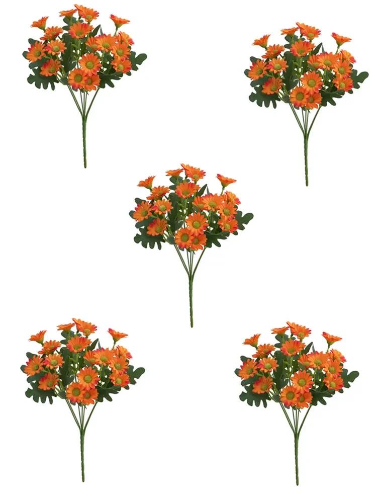 5pcs Artificial Flowers Plants 31cm Sun Flower Colorful Small Daisy Silk Home Garden Decoration Chrysanthemum Wedding DIY Party
