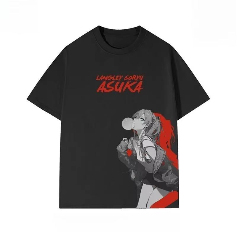 

2026 new Summer EVA Rei Ayanami Line Art Graphic TShirt Anime Manga Streetwear 100 Cotton Oversized Fit Tee for Unisex Women 3XL