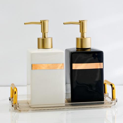 Bathroom Hand Sanitizer Soap Dispenser Gold Press Ceramic Lotion Bottle Hand Sanitizer Dispenser Bottle Bathroom Accessories