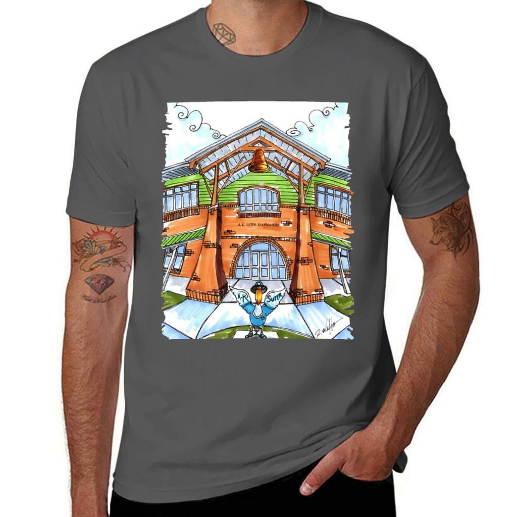 AK Suter EleUnisextary Watercolor Painting TShirt Casual Everyday Wear TShirt