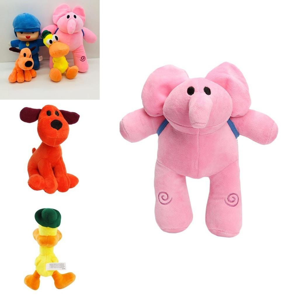 Affascinante Set di 4 Pocoyo Elly Pato Loula Morbidi Peluche Ripieni Giocattoli Bambole per Natale