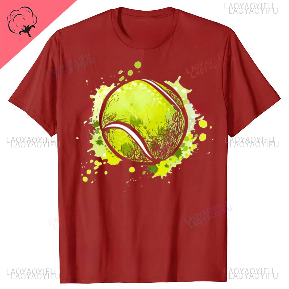 Funny Tennis Ball Graphic T Shirts Men Women Cotton Humor Streetwear Tee Unisex Tennis Player Loose Clothing Oneck Sweatshirt