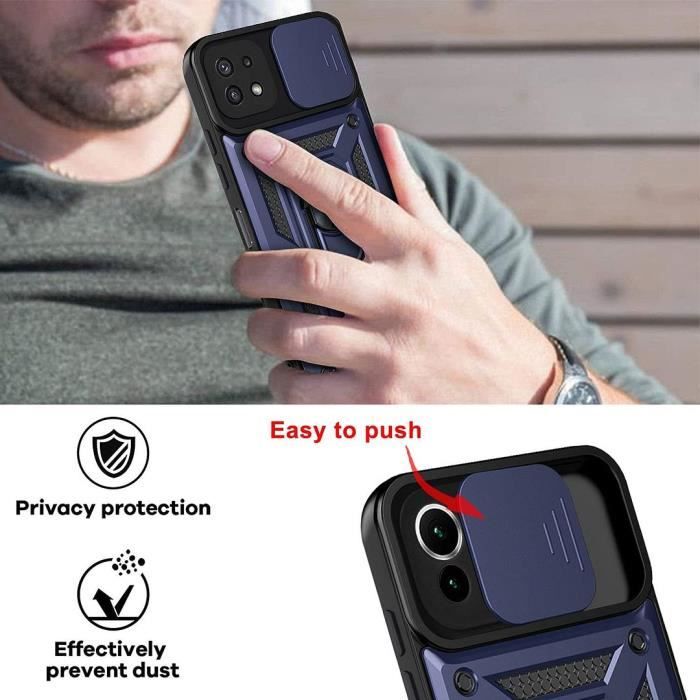 Coque de Protection - PROSHOP - Samsung A22 5G - Rigide - Verre Trempé - Bleu Marine