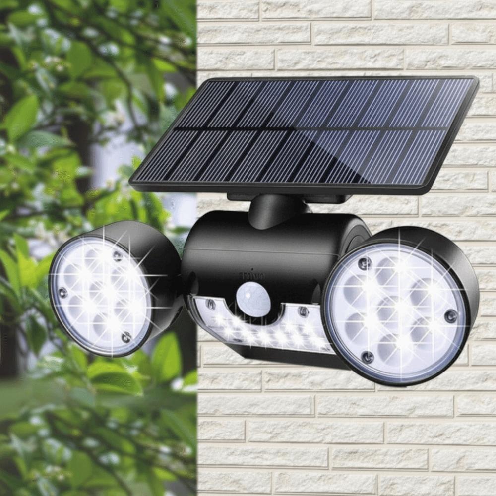 Rotating Design Motion Sensor Lights Dual Head Solar Wall Lights Security Lights Garage Use