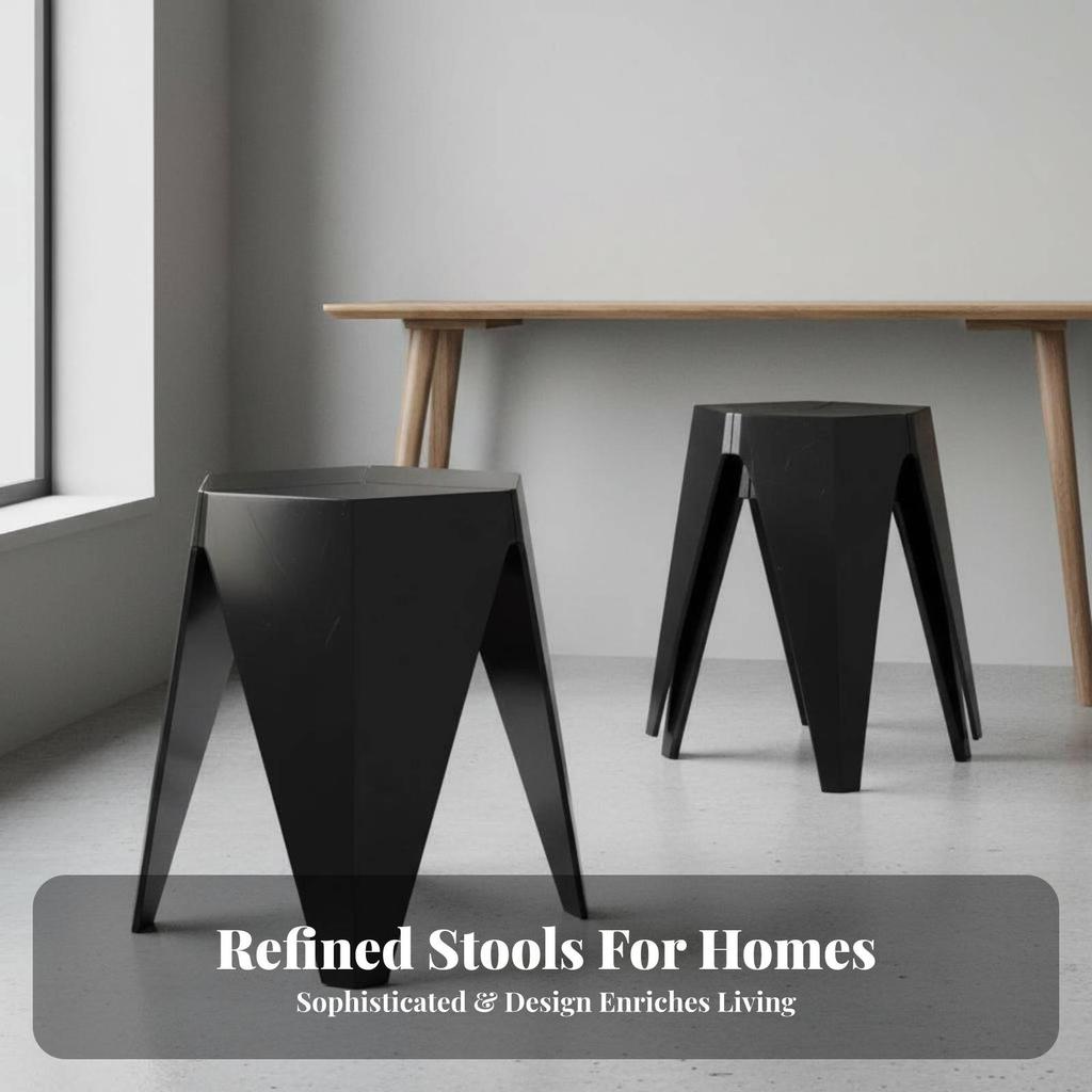 Geometric Stackable Stool Modern Design FourLegged Utility SpaceSaving Household Furniture for