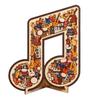 Ornament Puzzle Jigsaw Notă Muzicală Instrument, Puzzle 3D din Lemn Notă Muzicală, Artă de Afișare Instrumente Muzicale, Cadou pentru Pasionații de Muzică
