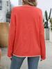 Women's Round Neck Jump Color Core Yarn Long Sleeved Sweater for Women
