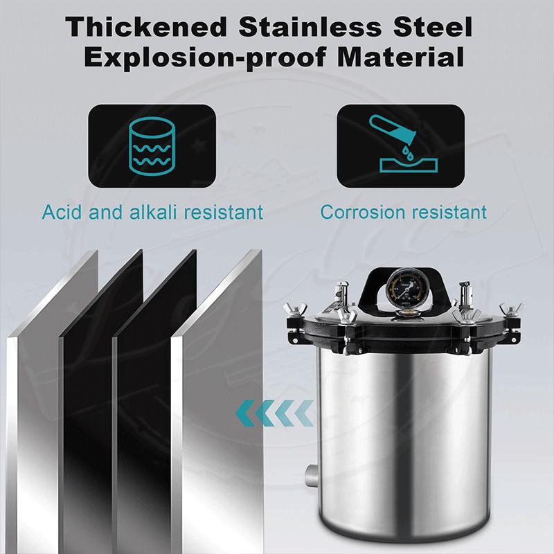 18L/25L Stainless Steel Steam Autoclave Sterilizer Dental Pressure Sterilization Autoclave Steam Sterilizer Pot Retort Machine