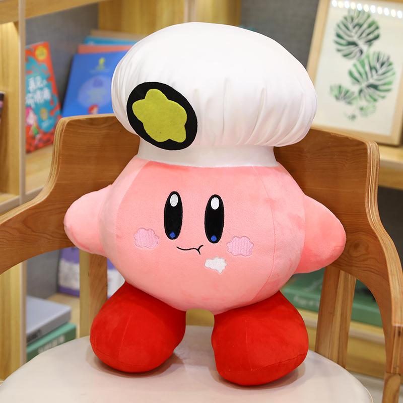 Big Size Chef Kirby Plushies Stuffed Anime Japanese Style Soft Plushies Cuddly Doll Birthday Gifts Girl Child