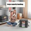 35L Fabric Storage Bags with Clear Viewing Windows - Quilted, Foldable Organizer Boxes for Clothes, Blankets & Bedding