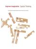 Mini Beechwood Kongming Lock & Luban Nine Ring Puzzle Set - Educational Brain Teaser for Kids & Students