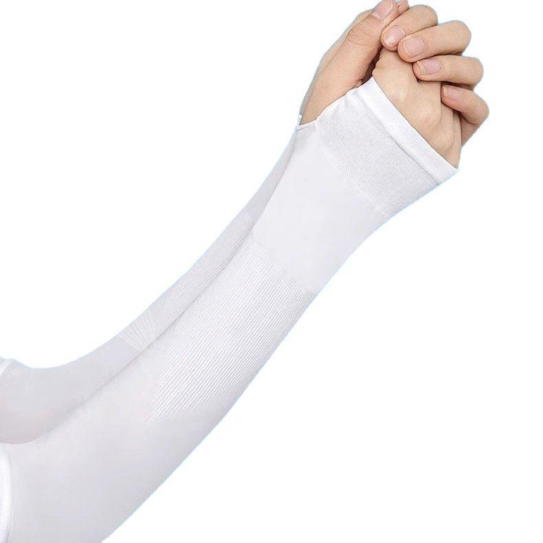 Manchons de bras en soie glacée avec protection UV pour hommes et femmes - Style fin pour le cyclisme d'été