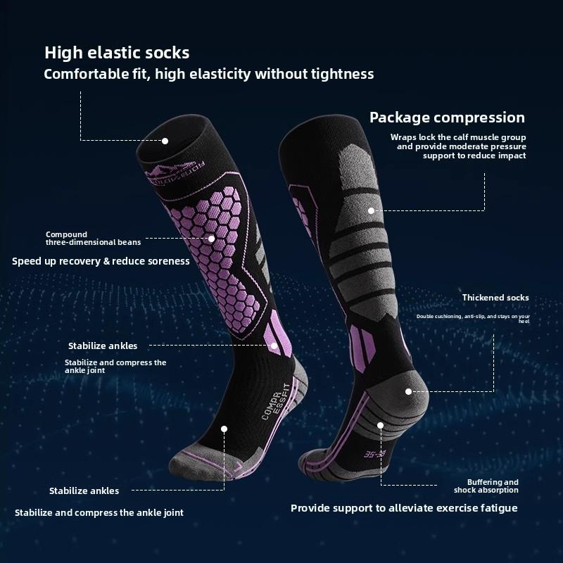 Men and Women Winter Warm Professional Riding Mountaineering Running Hiking Pressure Calf Socks