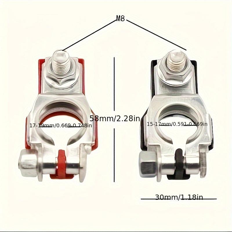 Positive and Negative Car Battery Cable Terminal Top Posts with Plastic Bottom, Battery Terminal Connectors (1 Pair)