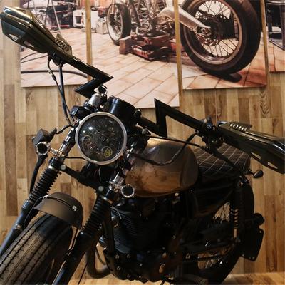 Black Chrome 5.75 In 7 In Aluminum Round Headlight Housing Headlamp Trim Ring Mount Bracket For Harley Honda Yamaha Motorcycles