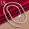 925 Sterling Silver 4mm Snake Bone Necklace Fashionable Wedding Jewelry