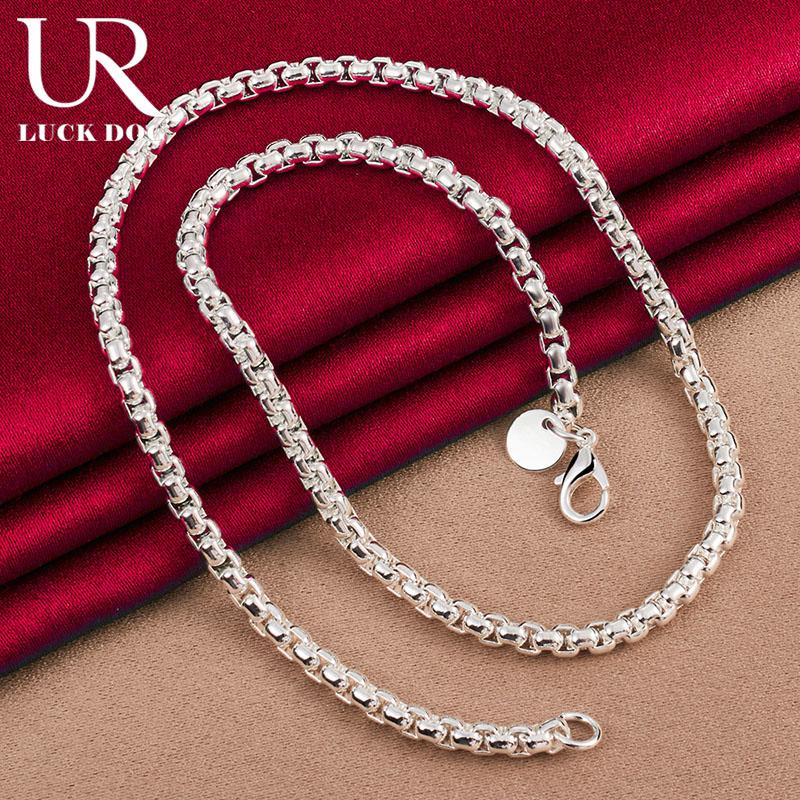 925 Sterling Silver 4mm Snake Bone Necklace Fashionable Wedding Jewelry