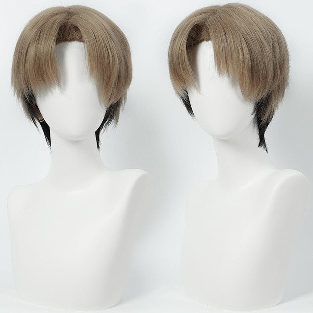 Cosplay Wig Chainsaw Man Anime Wig Kishibe Short Male Anime Cosplay Wig Black Game Role-Playing Synthetic Wig with Wigcap