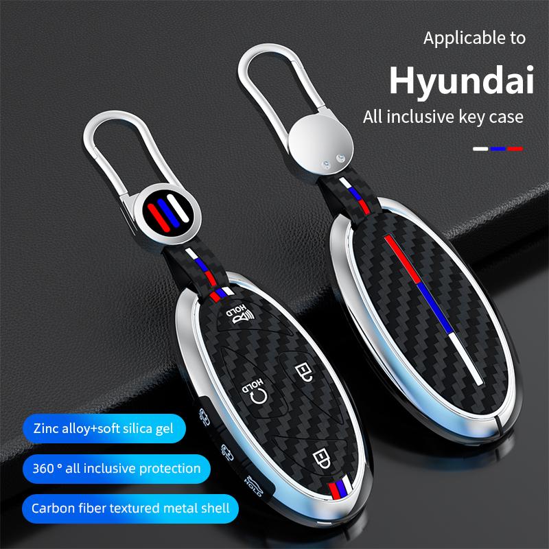 5 7 Buttons Zinc Alloy + Silicone Car Key Case Cover For Hyundai Kona Ev Grandeur GN7 IONIQ 6 2025 2025 Remote Key Protect Shell