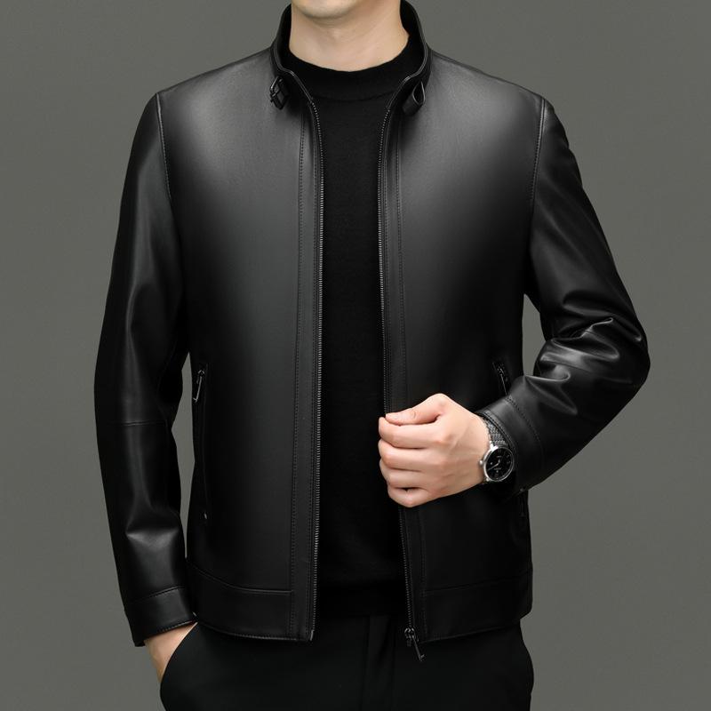 

Autumn and winter leather leather jacket men s casual large size men s sheepskin top leather jacket 195