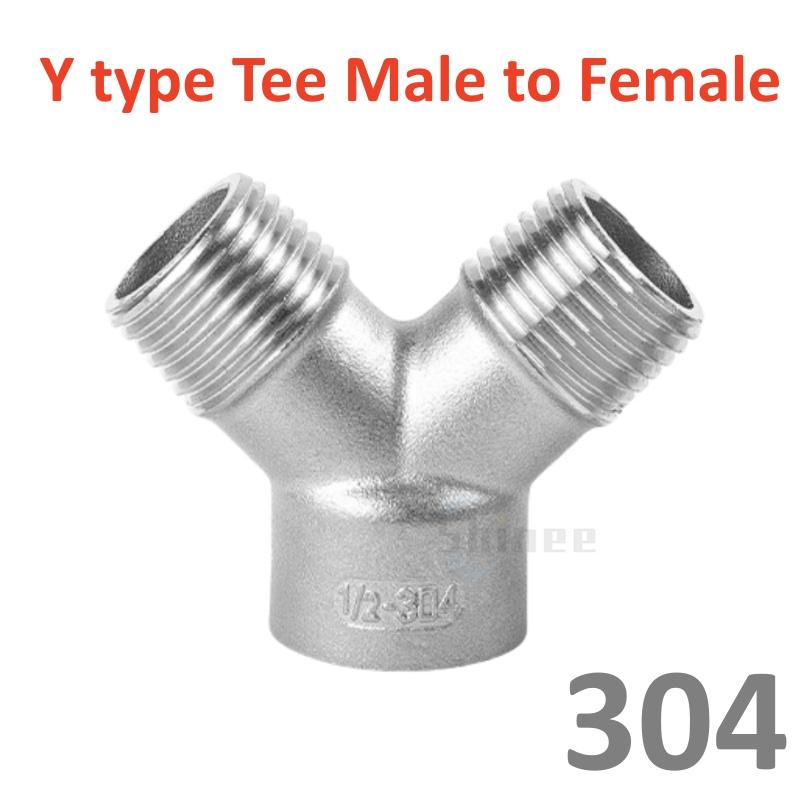 BSP Male+Female Threaded 3 4 5 Way Tee Y X Pipe Fitting 1/4" 3/8” 1/2" 3/4" 1" 2" Threaded SS304 Stainless Steel Multifunction