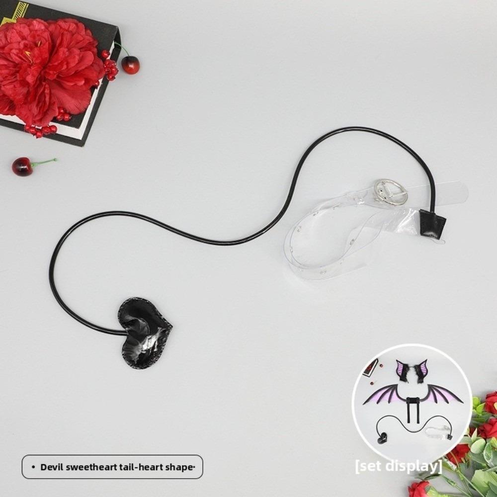 Little Demon Sweetheart Tail Black Universal Bat Tail Waistband Adjustable Arrow Heart Style Halloween Party Props