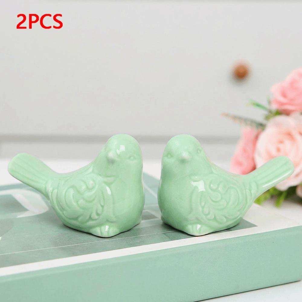 1/2PCS New Ceramic Bird Ornaments 6 Colors Decoration Crafts Simulated Bird Simulated Animals Home Decor