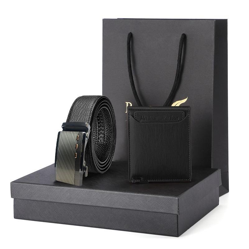 Ater Ripple Belt Wallet Set Gift Box Men's Business Gift Genuine Leather Men's Belt