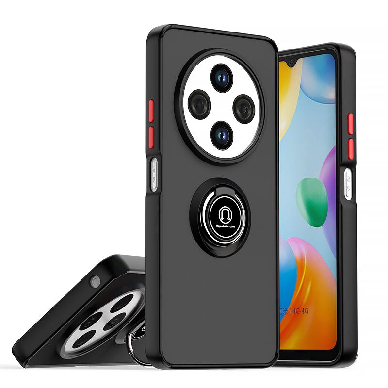 For Xiaomi Redmi 14C 4G Case Matte Translucent Armor Kickstand Phone Cover for Redmi14C 14 C Car Magnetic Ring Shockproof Funda