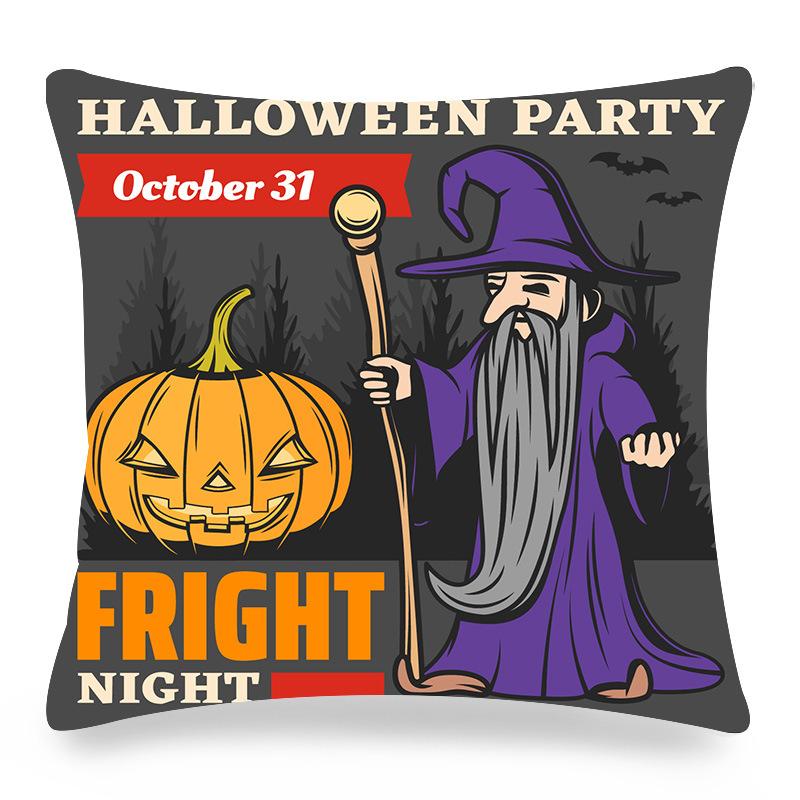 Halloween Pumpkin Ghost Castle Digital Printing Short Plush Pillow Covers for Car Sofa Office Cushion Cover Home Goods 60x60cm