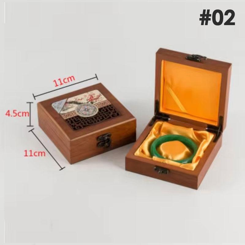 Wooden Buddha Bead Bracelet Jewelry Storage Box Necklace Pendant Ring Box Jewelry Jade Packaging Display Gift Jewelry Box