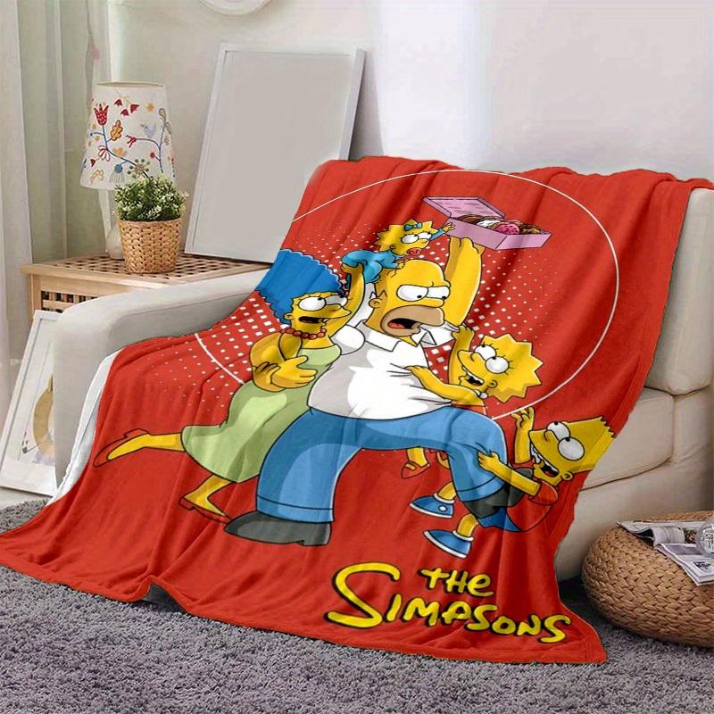 

Ковдра з мультфільму Сімпсони, коротка плюшева мила тепла ковдра, прикраса для вітальні дому, дивана, для чотирьох сезонів, подорожей 80x120cm