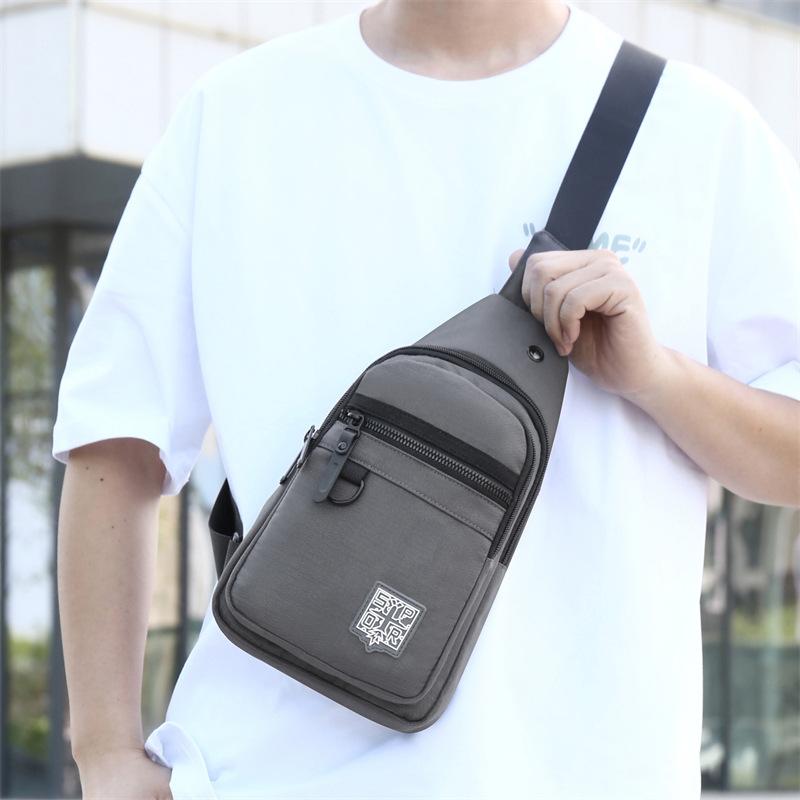 New men's breast bag sports and leisure chest bag Oxford cloth waterproof and wear-resistant trend high-end shoulder small backpack