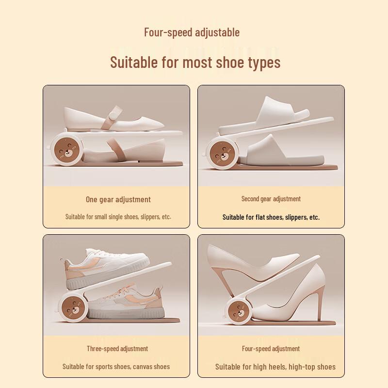 Adjustable Double-Layer Shoe Slot Organizer