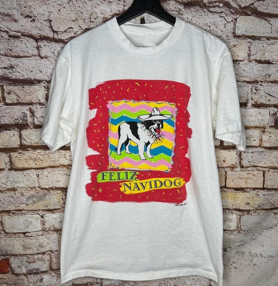 Vintage Big Dogs Feliz Navidog 1993 Christmas Shirt Tee Size S to 5XL Unisex T-Shirt S