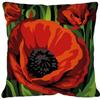 Cross Stitch Cushion Kit - MARGOT - Poppy - Red - Made In France - 1 Complete Kit