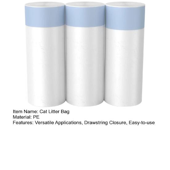 60 Pcs Drawstring Cat Litter Bags Cat Litter Box Liners Mess-Free Pet Waste Bags for Most Auto Self-Cleaning Litter Boxes