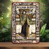 Vintage Lampar Cafeteria Menu Illustration Elegant Woman with Fish Tin Sign Decor  Suitable for Bedroom Bar Garage  Garden