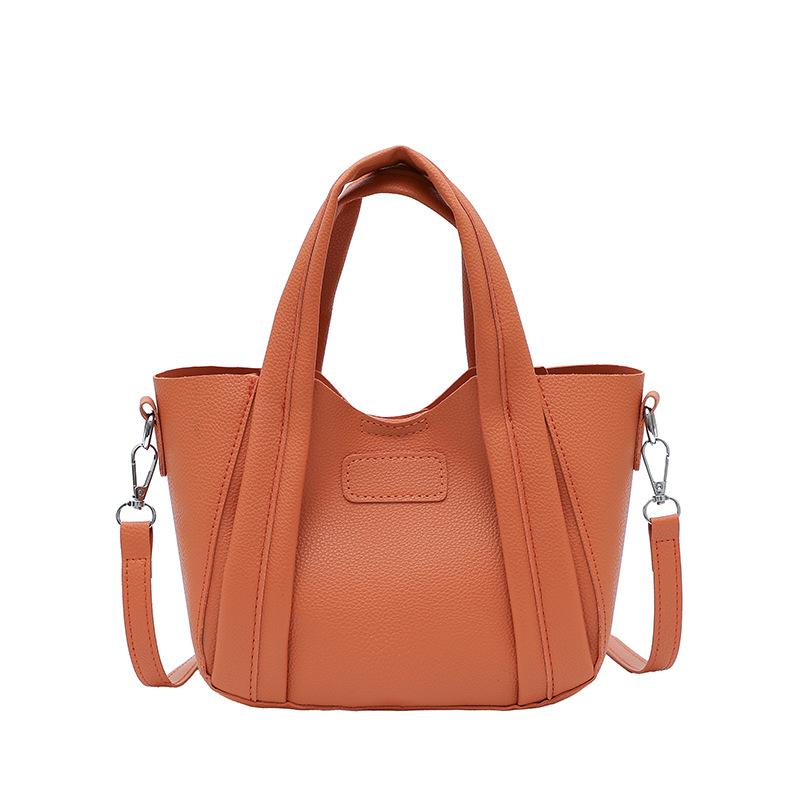 

Niche bag new bucket bag new texture women s bag vegetable basket handbag versatile shoulder messenger bag помаранчевий