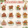 12pcs Gingerbread House Christmas Tree Ornaments, Festive Holiday Home Decorations, Cute Xmas Hanging Accessories for Celebratio