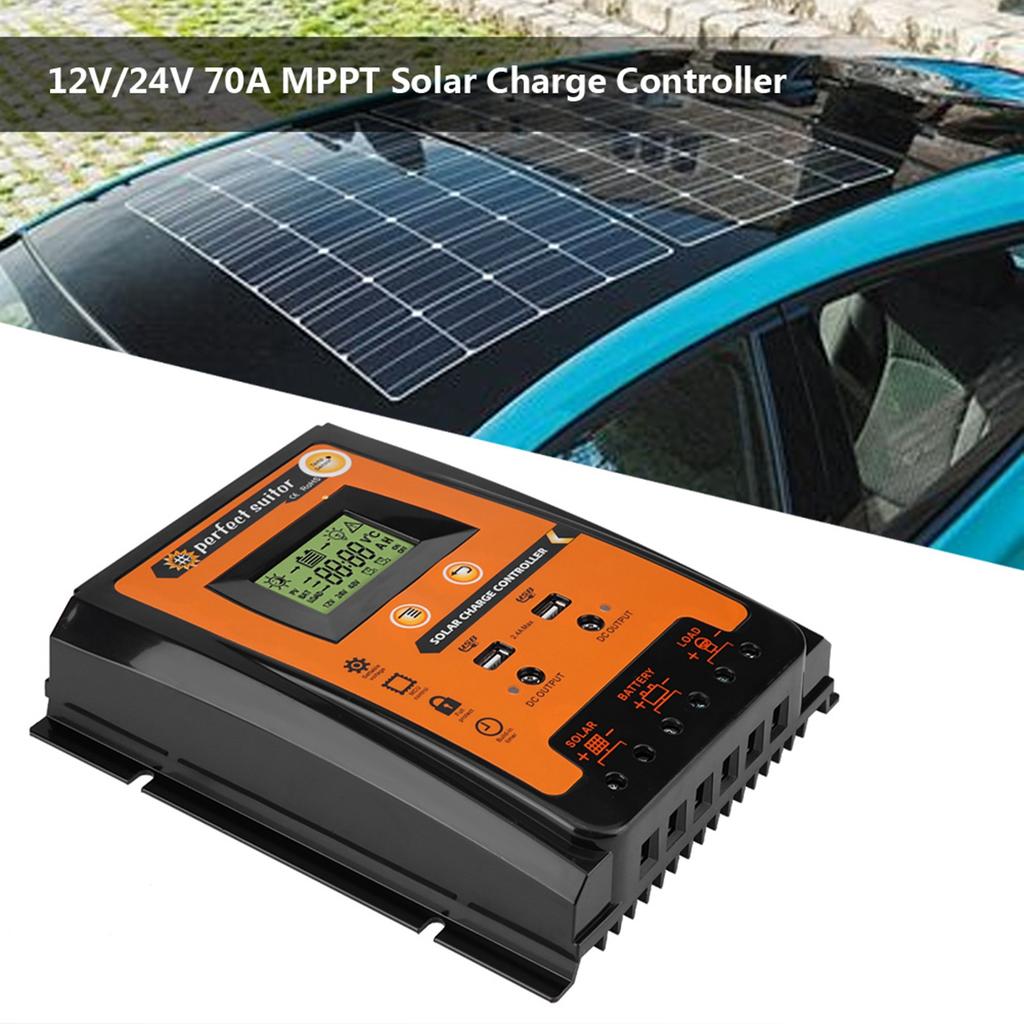 12V24V 70A PWM&MPPT Short Version Solar Charge Controller Solar Panel Battery Regulator Dual