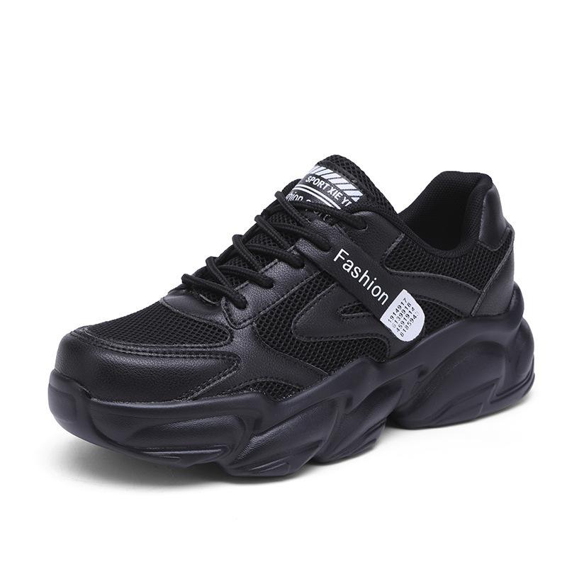 New dad shoes hollow mesh shoes student breathable thick sole heightening casual sports shoes travel shoes tide