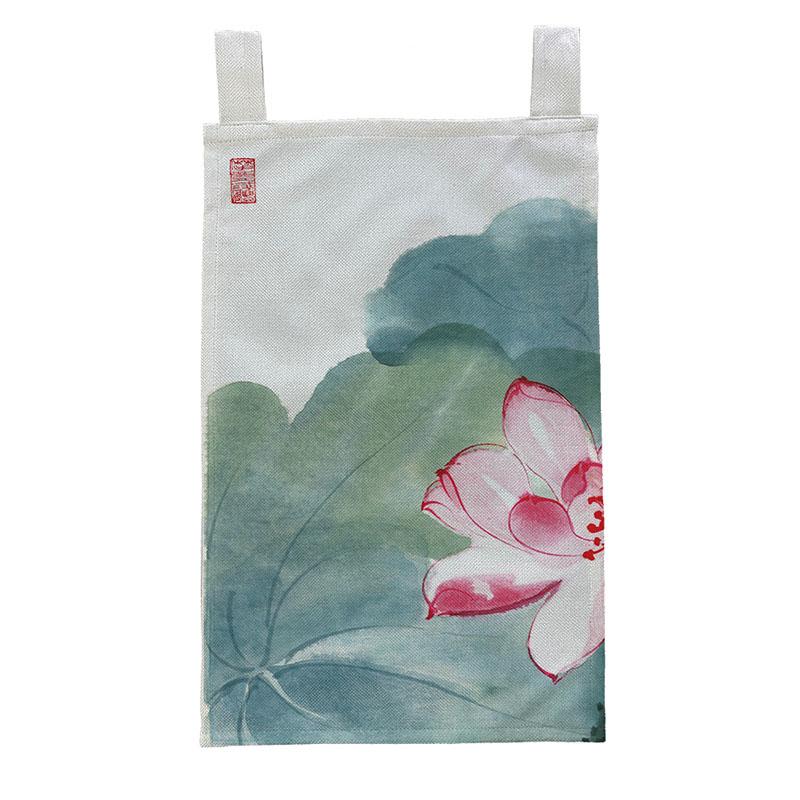 Chinese Ink Style Short Curtain Homestay Restaurant Signboard Teahouse Partition Kitchen Hanging Curtain Noren Decor Drapes