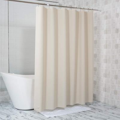 Waterproof PEVA Shower Curtain with Hooks, Solid Color, Thickened & Punch-Free for Bathroom