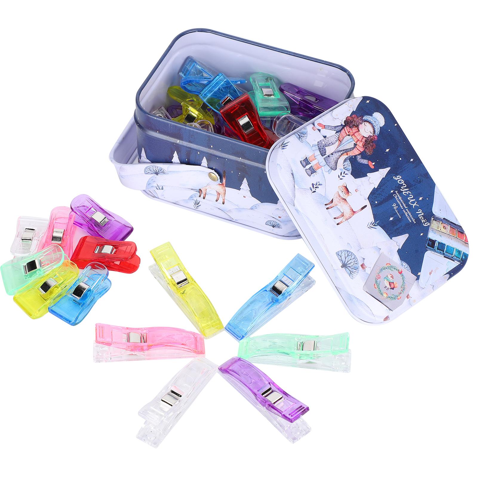 

40 шт. мини-зажимы для ткани, пластиковые, швейные, цветные, для квилтинга, переплета, зажимы для рукоделия