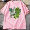 Skeleton Plant Body Tshirt Women Unisex Funny Plant Lover T Shirt Plant Mom Tee Funny Graphic T Shirts Cotton Short Sleeve Clothes