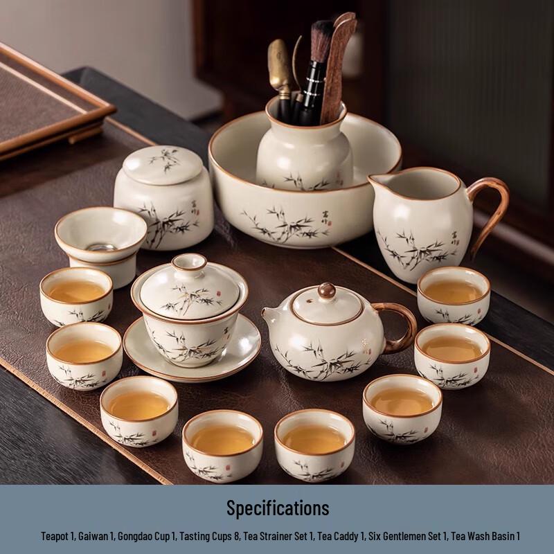 Ru Kiln Ceramic Tea Set - Xishi Pot Style